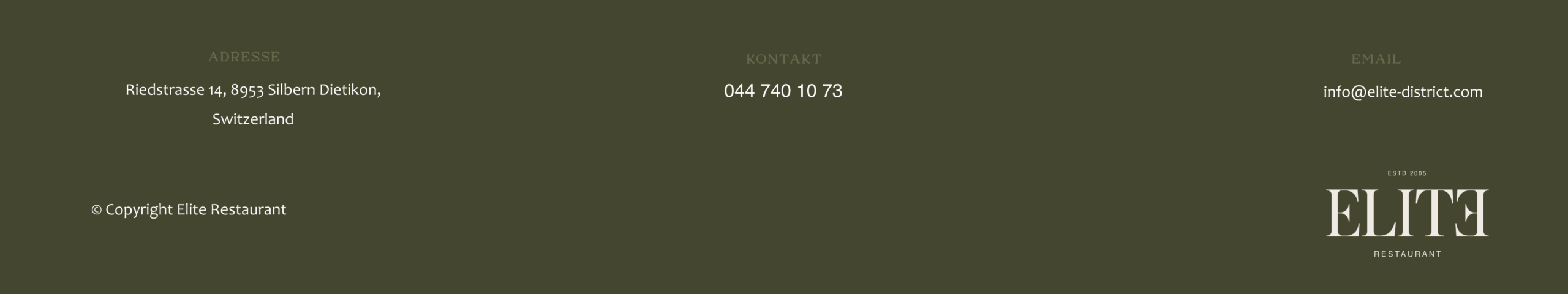 Elite Restaurant Dietikon, Riedstrasse 14